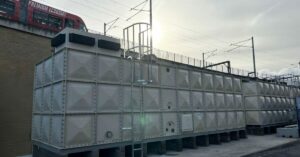 Water storage tanks Murrayfield Stadium installed by Tricel Water ahead of major event, water storage tanks Edinburgh