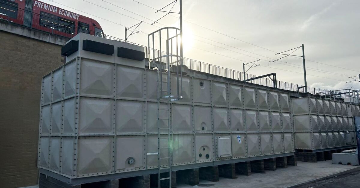 Water storage tanks Murrayfield Stadium installed by Tricel Water ahead of major event, water storage tanks Edinburgh