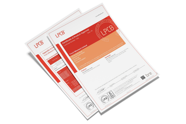 Tricel Water LPCB certificate for fire sprinkler tanks